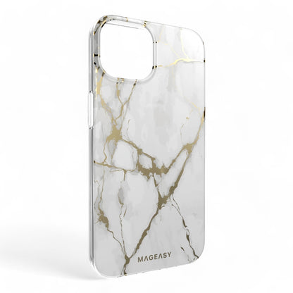 Estuche switcheasy marble m iphone 14 plus champagne white color blanco