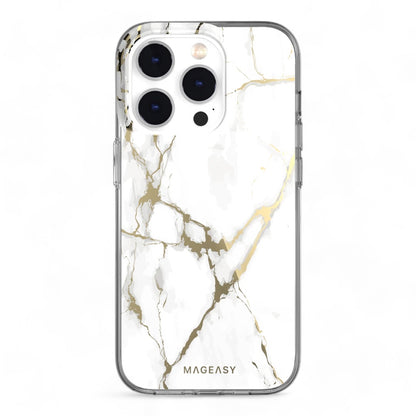 Estuche switcheasy marble iphone 14 pro champagne white color blanco