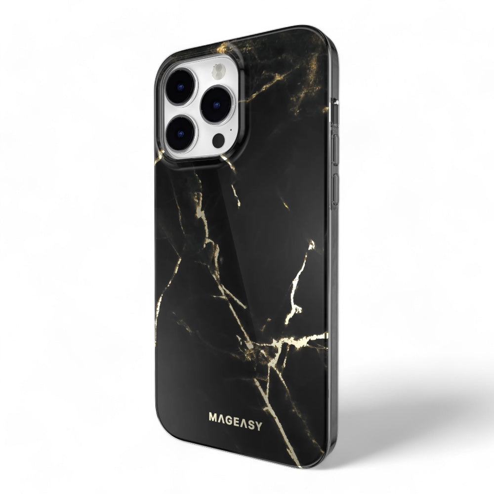 Switcheasy marble m iphone 14 pro max pearl black case