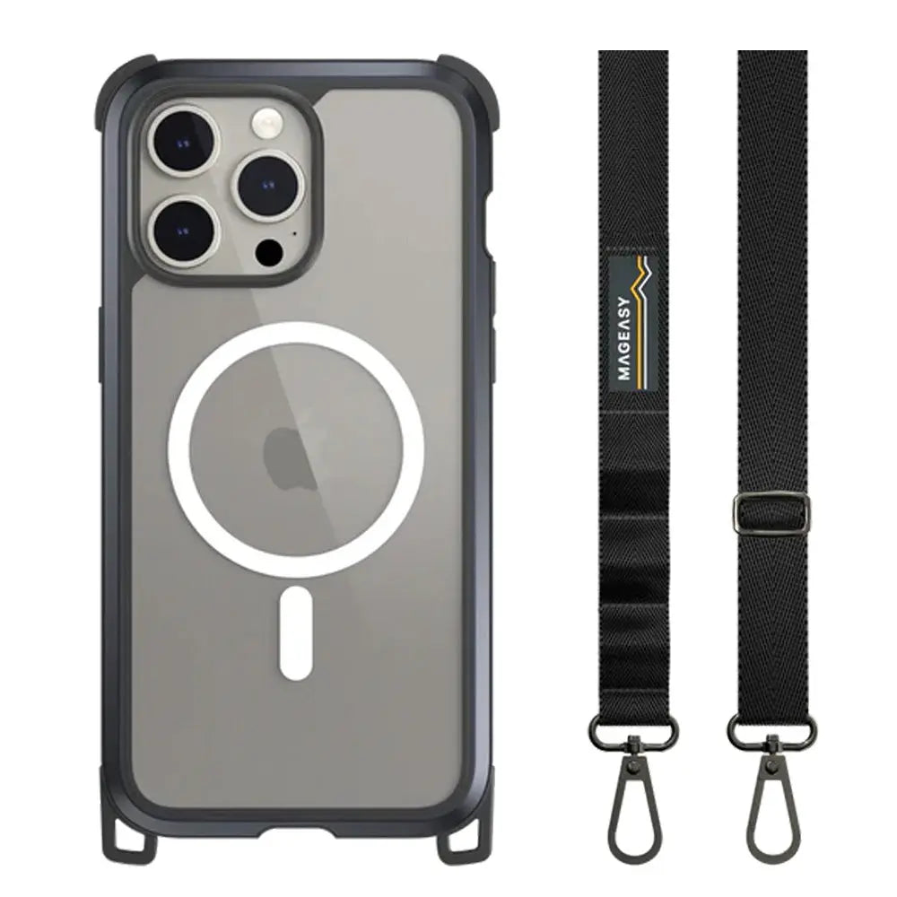 Estuche Switcheasy Odyssey Iphone 15 Pro Odyssey M + Strap Leather Color Negro DIGITALSHOP