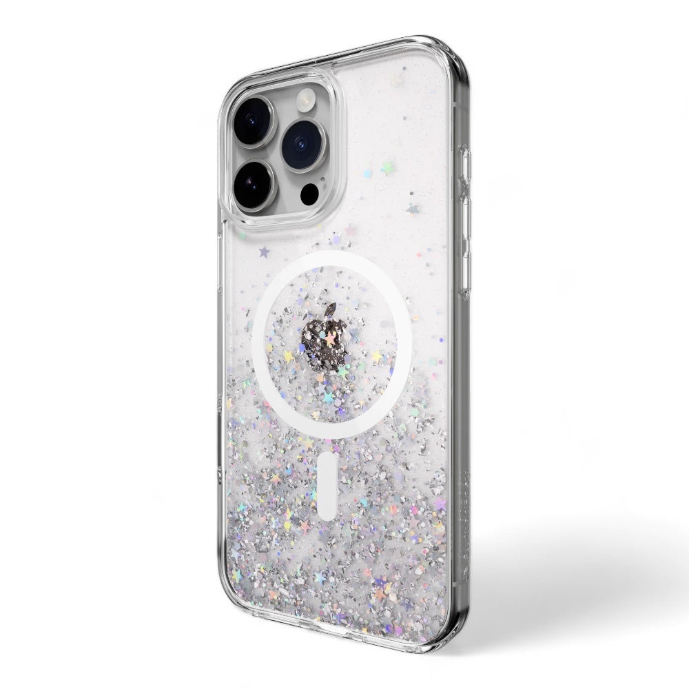 Estuche switcheasy starfield iphone 16 pro max starfield m 3d glitter shockproof case transparent color transparente