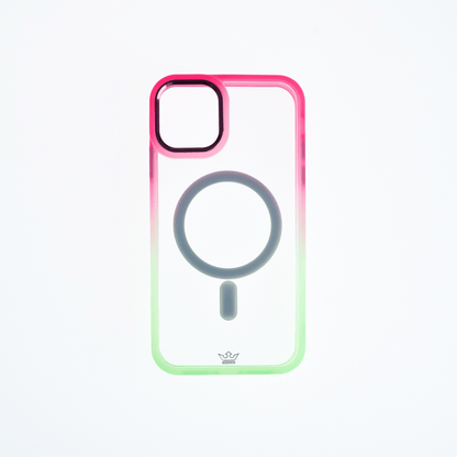 magsafe case the king degrade edge and magsafe apple iphone 14 pro pink/green color