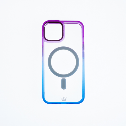 Estuche magsafe el rey degrade borde y magsafe apple iphone 13 pro max color morado / azul