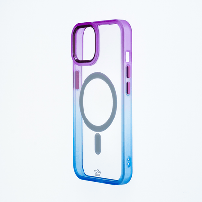 Estuche magsafe el rey degrade borde y magsafe apple iphone 13 pro max color morado / azul