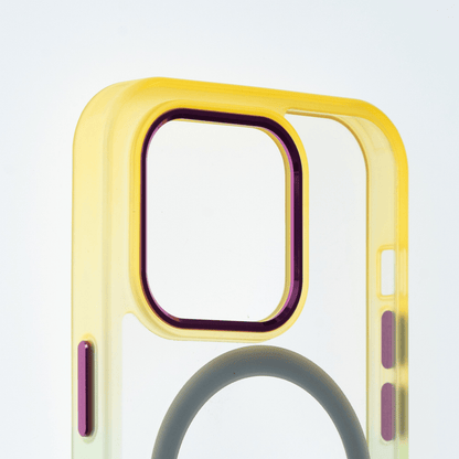 Estuche magsafe el rey degrade borde y magsafe apple iphone 13 pro max color amarillo / turquesa