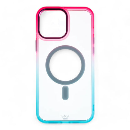 Estuche magsafe el rey degrade borde y magsafe apple iphone 14 color rosado / turquesa