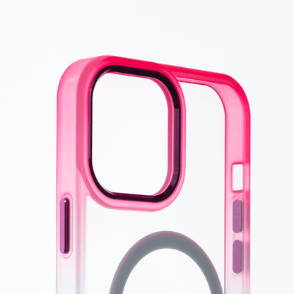 Estuche magsafe el rey degrade borde y magsafe apple iphone 14 color rosado / turquesa