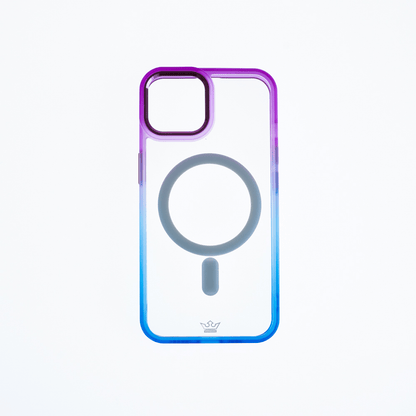 Estuche magsafe el rey degrade borde y magsafe apple iphone 14 color morado / azul