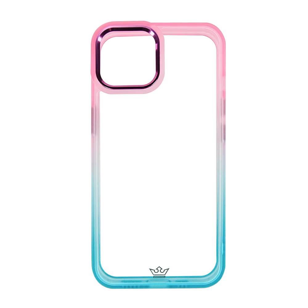 Estuche clasico el rey degrade apple iphone 14 color rosado / turquesa