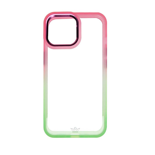 Estuche clasico el rey degrade apple iphone 13 pro max color rosado / verde