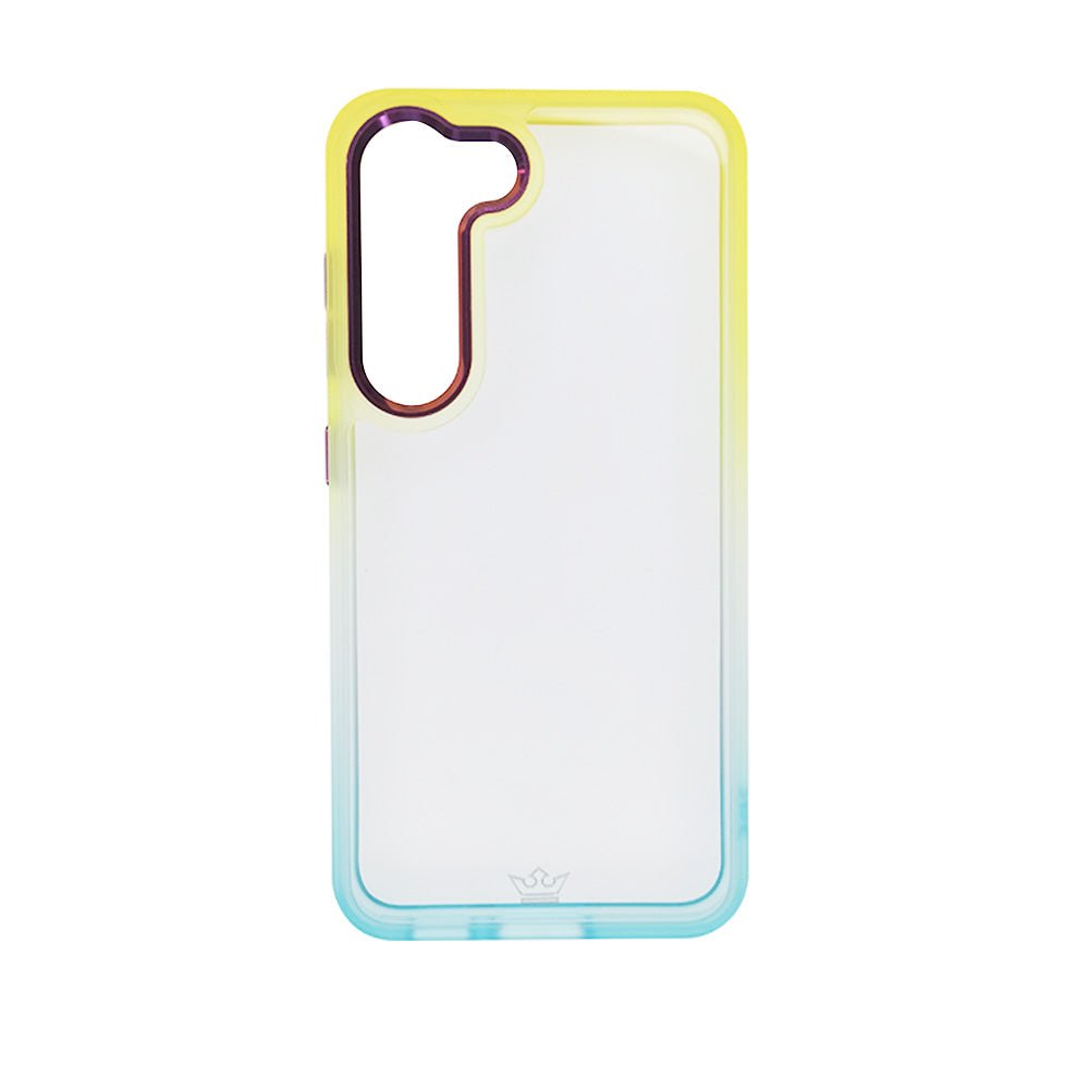 Classic King Degrade Samsung S23 Case Yellow/Turquoise