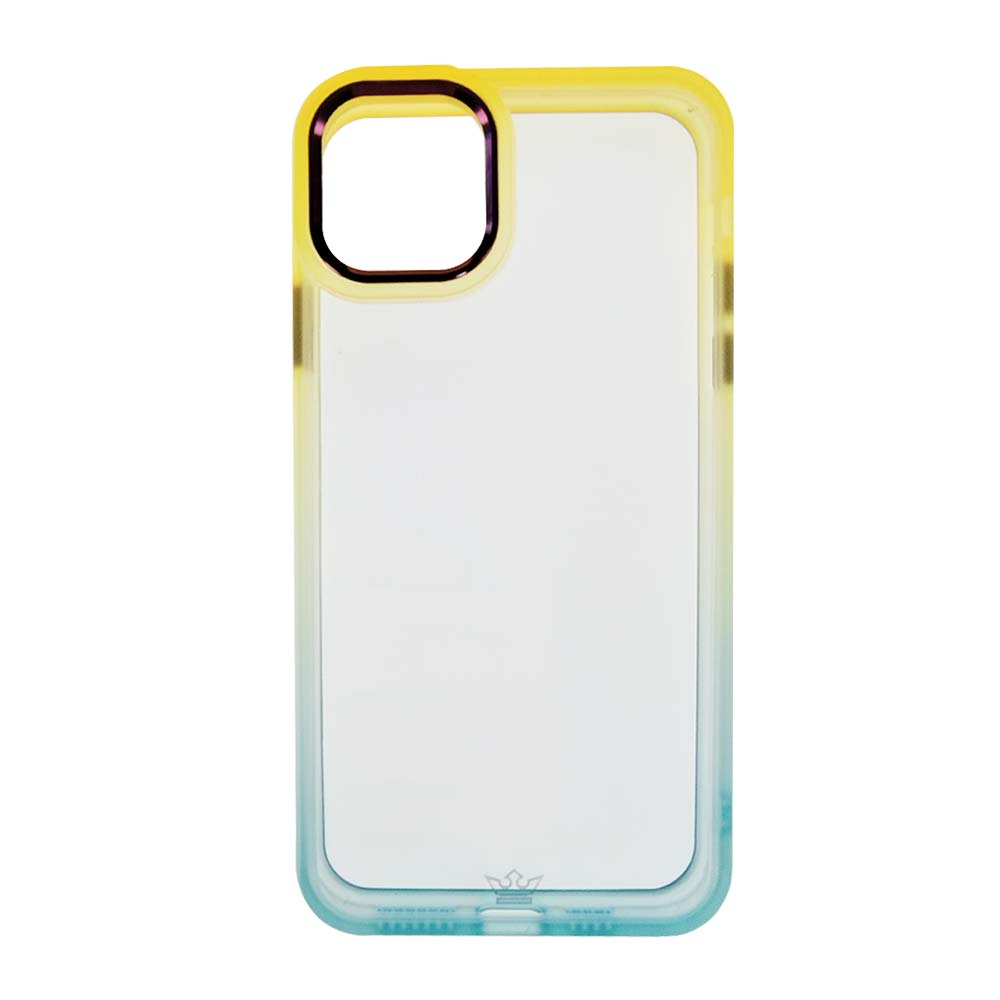 Classic El Rey degrade case for Apple iPhone 14 yellow/turquoise color