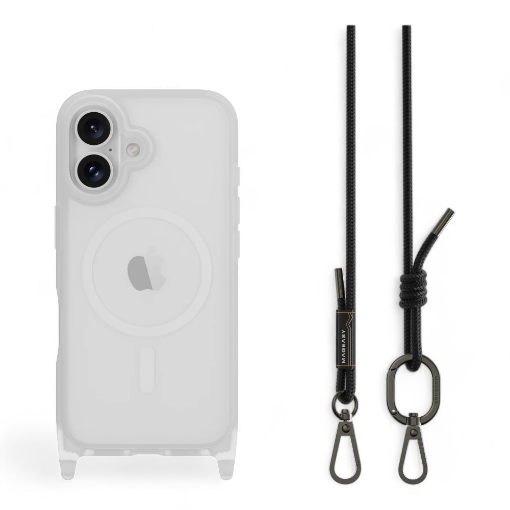 Switcheasy roam case iphone 16 plus roam m shockproof protective case with lanyard color transparent/black