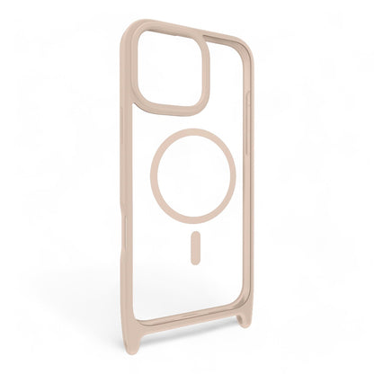 Estuche mageasy roam iphone 16 pro roam m shockproof protective case with lanyard  color rosado arena