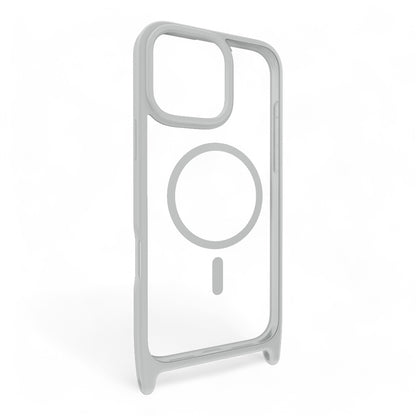 Estuche mageasy roam iphone 16 pro roam m shockproof protective case with lanyard  color gris ceniza/gris claro