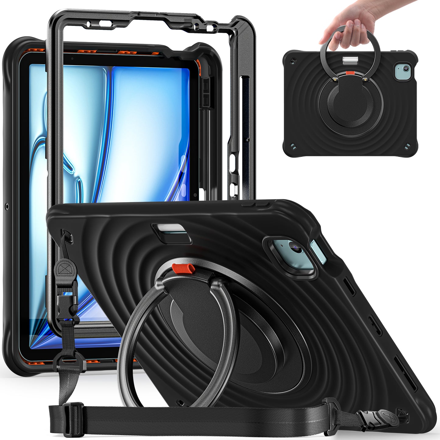 Estuche chief engineer b series modelo ipad air 11 2024 color negro con strap