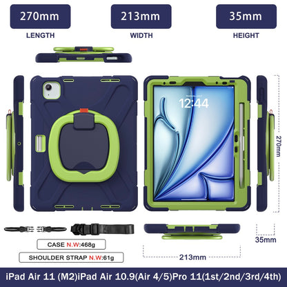 Estuche pirate b series modelo ipad air 11 2024 color azul marino  / verde con strap
