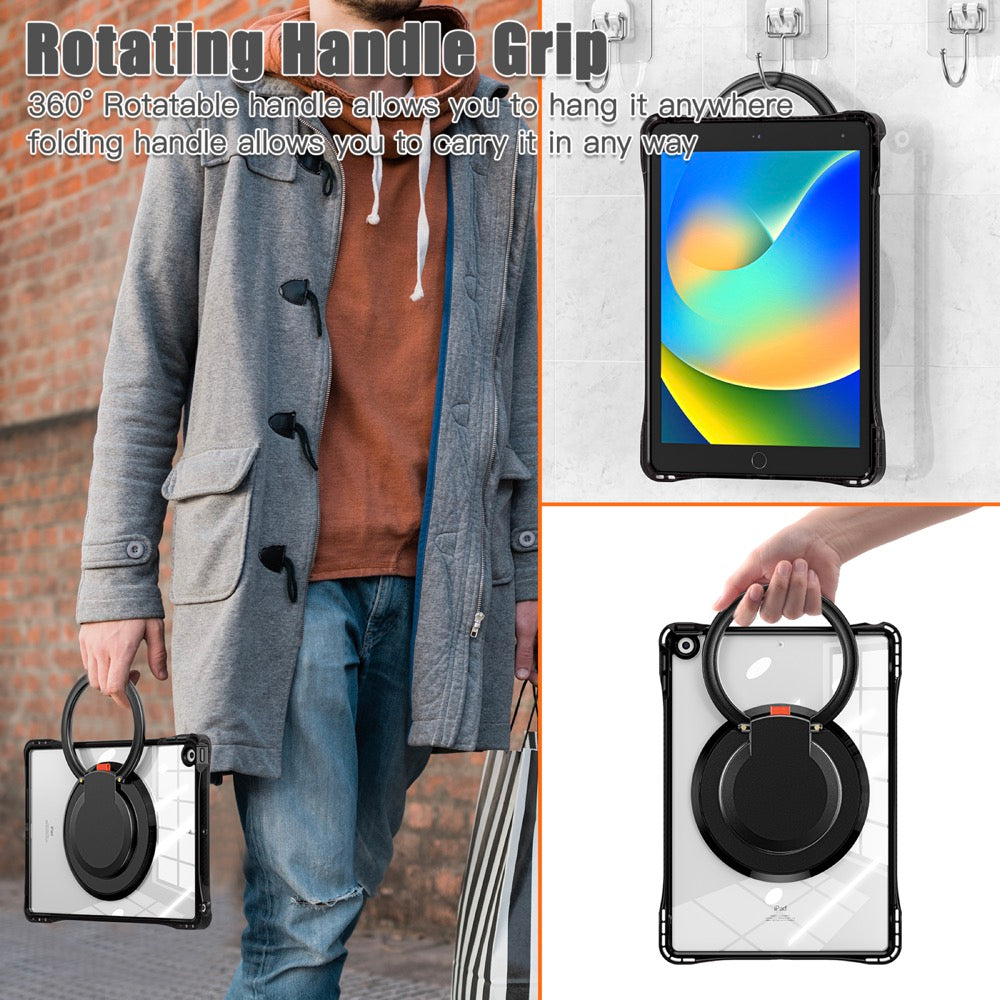 Estuche transparent b series modelo ipad 10.2 color negro con strap