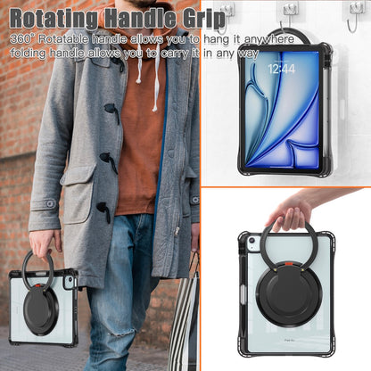 Estuche transparent b series modelo ipad air 11 2024 color negro con strap