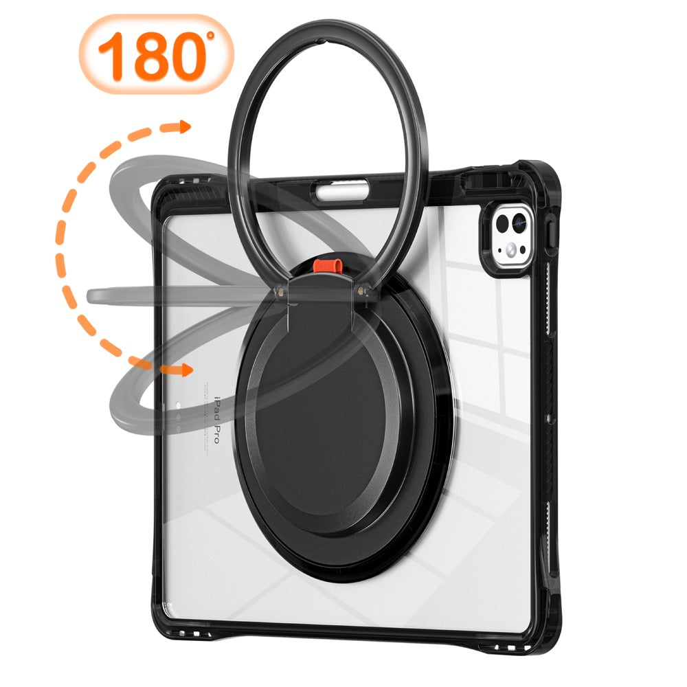 Estuche transparent b series modelo ipad pro 13 2024 color negro con strap