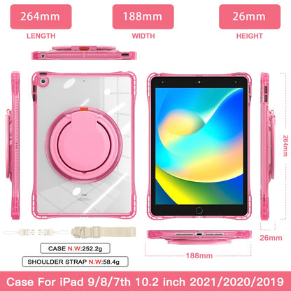 Estuche transparent b series modelo ipad 10.2 color fucsia con strap