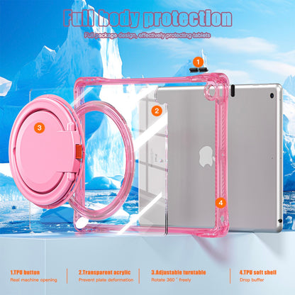 Estuche transparent b series modelo ipad 10.2 color fucsia con strap