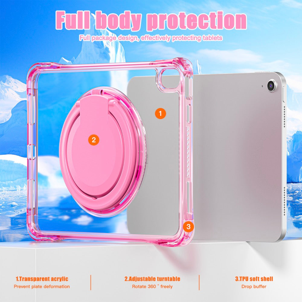 Estuche transparent b series modelo ipad 10 th color fucsia con strap