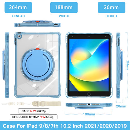 Estuche transparent b series modelo ipad 10.2 color celeste con strap