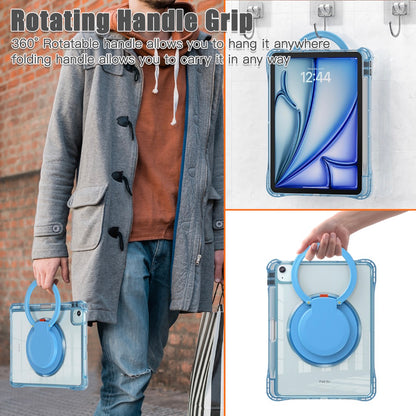 Estuche transparent b series modelo ipad air 11 2024 color celeste con strap