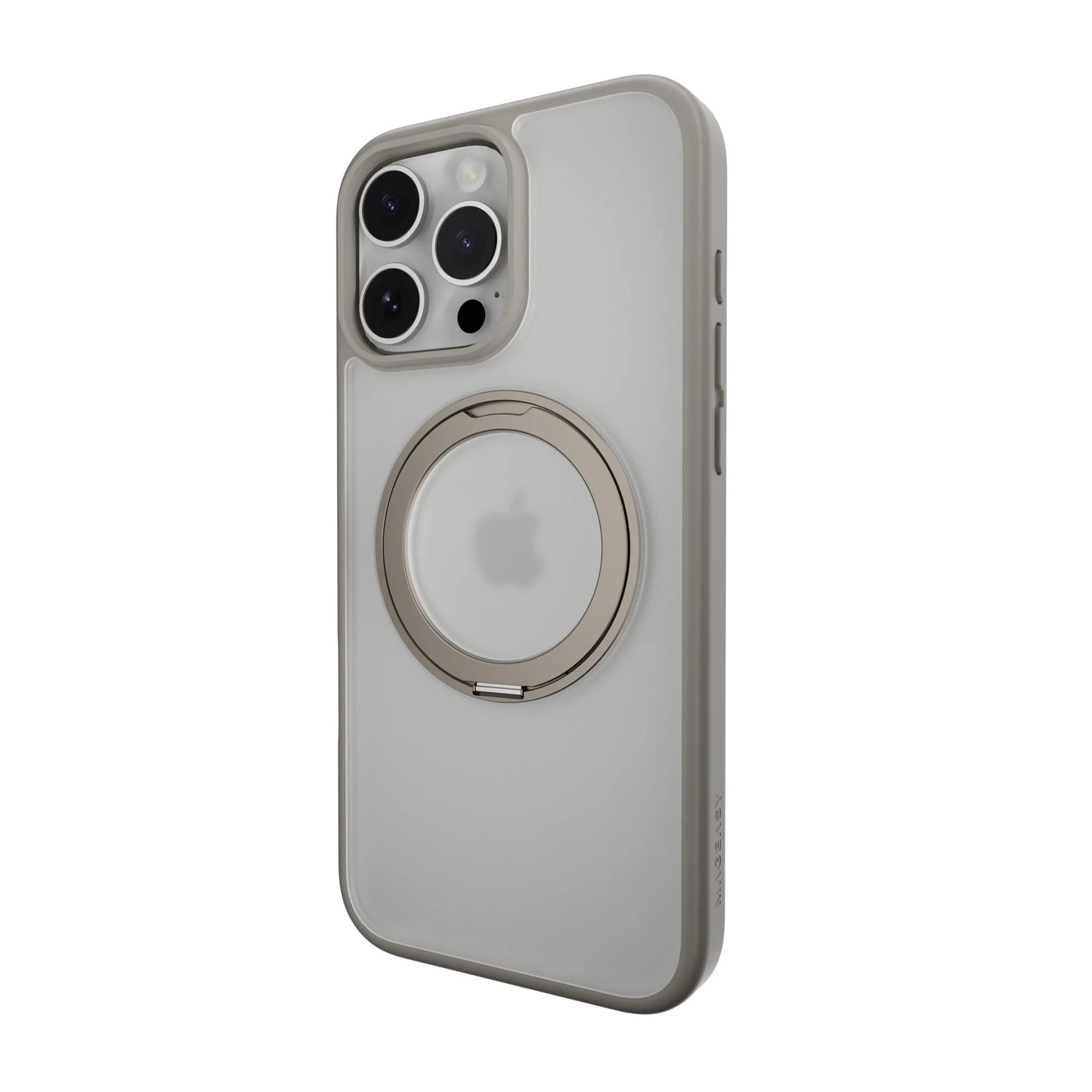 Estuche mageasy magstand iphone 16 pro magstand 360 m rotating ring protective case  color plateado