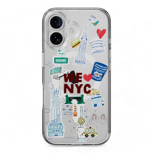 Estuche switcheasy skin iphone 16 style m pattern shockproof case new york color multicolor