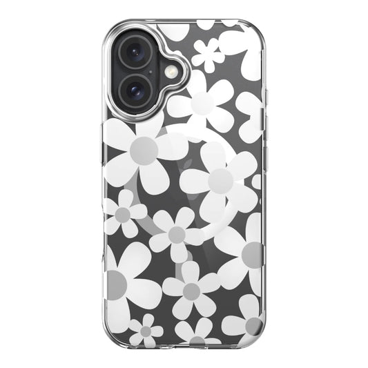 Case switcheasy skin iphone 16 fleur m 3d patterned shockproof case for 2024 iphone 2 lenses white color