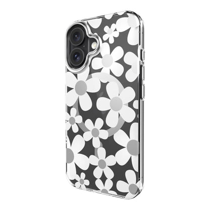Case switcheasy skin iphone 16 fleur m 3d patterned shockproof case for 2024 iphone 2 lenses white color