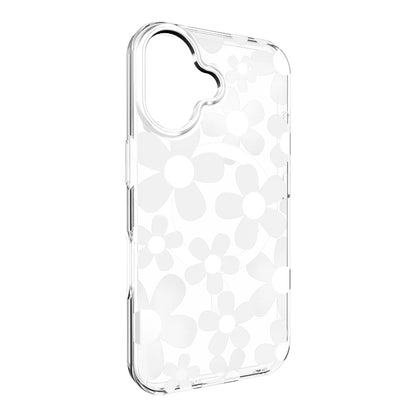 Case switcheasy skin iphone 16 fleur m 3d patterned shockproof case for 2024 iphone 2 lenses white color