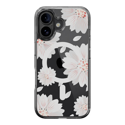Case switcheasy skin iphone 16 style m pattern shockproof case for 2024 iphone 2 lenses White Flower color multicolor