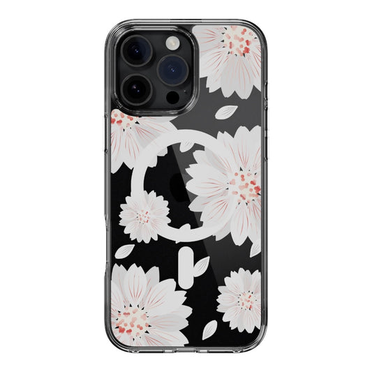Case switcheasy skin iphone 16 pro style m pattern shockproof case for 2024 iphone 3 lenses White Flower color multicolor