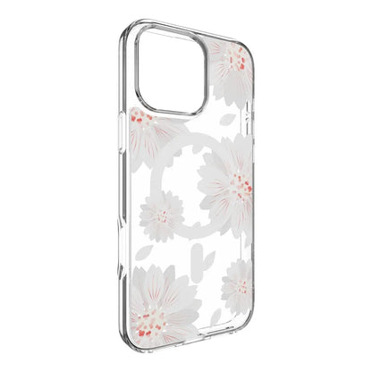 Estuche switcheasy skin iphone 16 pro style m pattern shockproof case for 2024 iphone 3 lenses White Flower color multicolor DIGITALSHOP