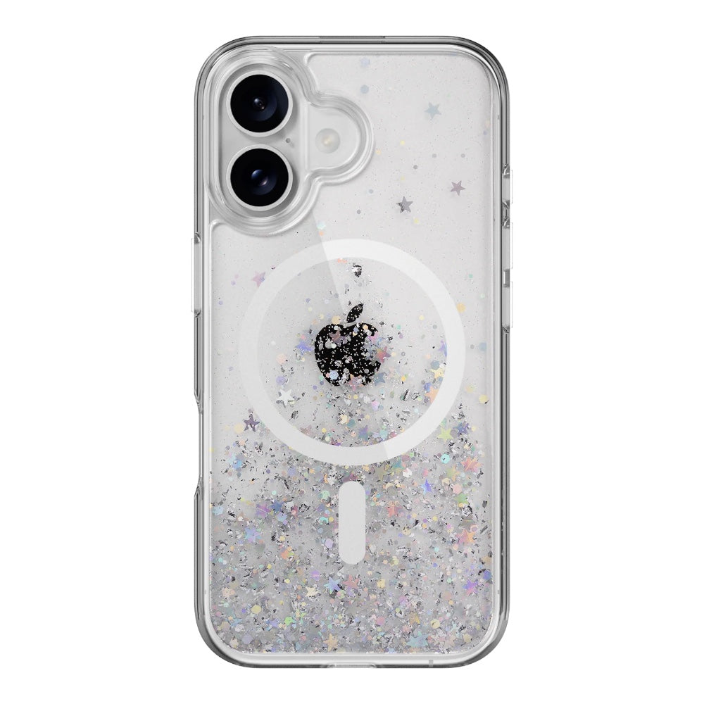Case switcheasy skin iphone 16 plus starfield m 3d glitter shockproof case for 2024 iphone 2 lenses large color transparent