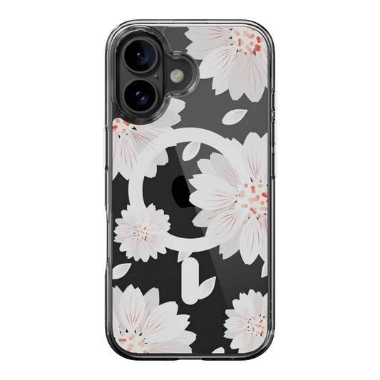 Case switcheasy skin iphone 16 plus style m pattern shockproof case for 2024 iphone 2 lenses large white flower color multicolor