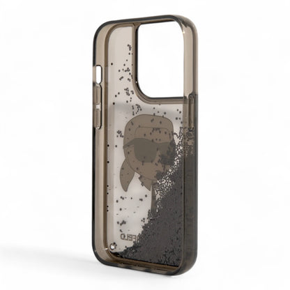 Estuche karl lagerfeld hc liq. glitter nft k.head black iphone 15 pro max color negro