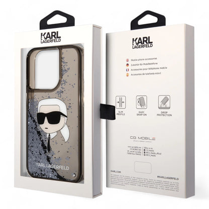 Estuche karl lagerfeld hc liq. glitter nft k.head black iphone 15 pro max color negro