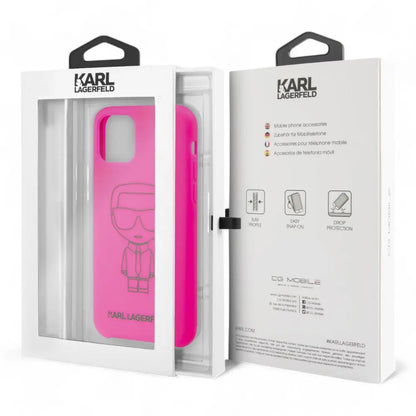 Estuche Karl Lagerfeld Silicone Ikonik Black Outline Pink Iphone 11 Color Rosado DIGITALSHOP