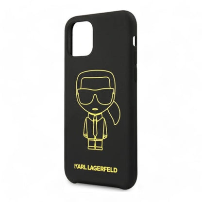 Estuche karl lagerfeld silicone yellow outline black iphone 11 color negro
