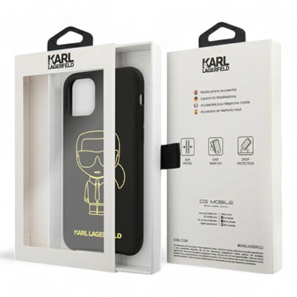 Estuche karl lagerfeld silicone yellow outline black iphone 11 color negro