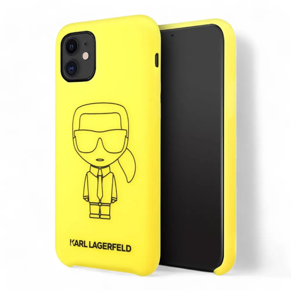 Estuche Karl Lagerfeld Silicone Ikonik Black Outline Yellow Iphone 11 Color Amarillo DIGITALSHOP