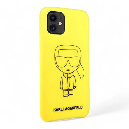 Estuche Karl Lagerfeld Silicone Ikonik Black Outline Yellow Iphone 11 Color Amarillo DIGITALSHOP