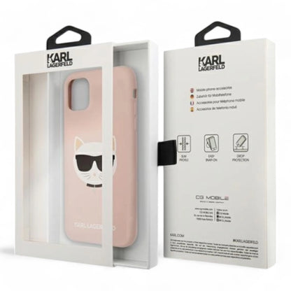 Estuche karl lagerfeld hc silicone choupette head pink iphone 11 color rosado