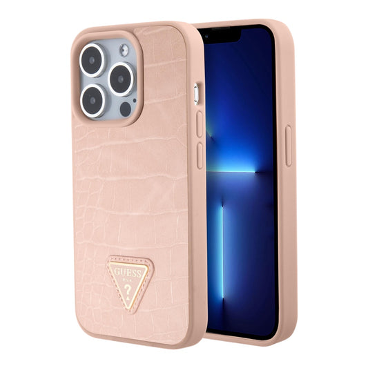 Guess Pu Croco Triangle Logo Pink Color Case