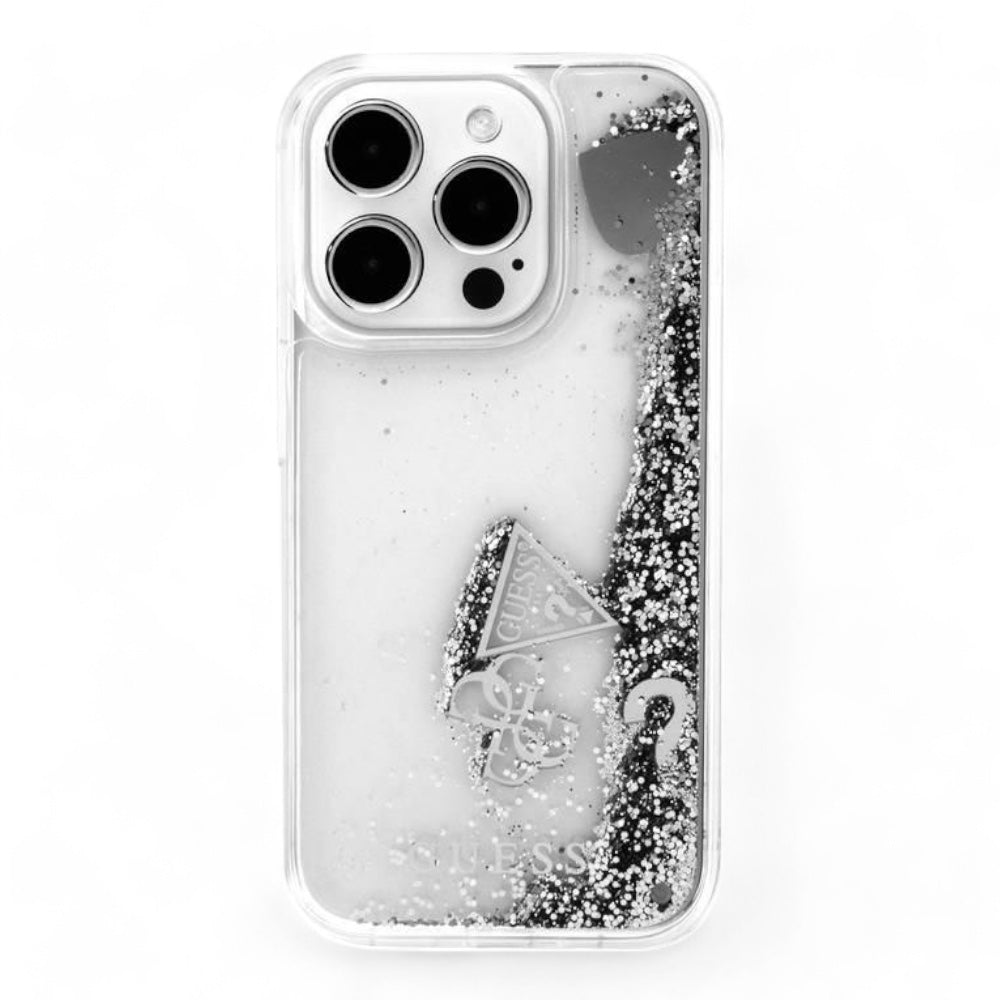 Guess Hc Liq Case. Glitter Charms Silver Iphone 15 Pro Max Color Gray