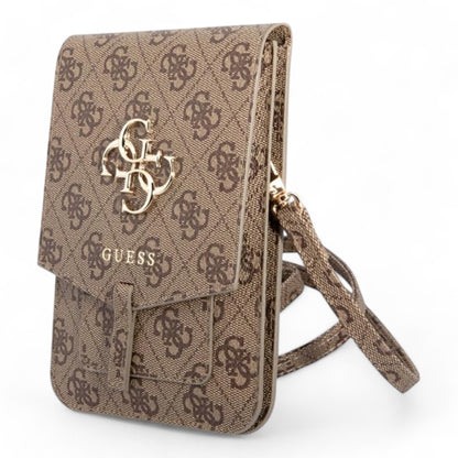 Estuche guess wallet bag 4g big logo brown universal color cafe